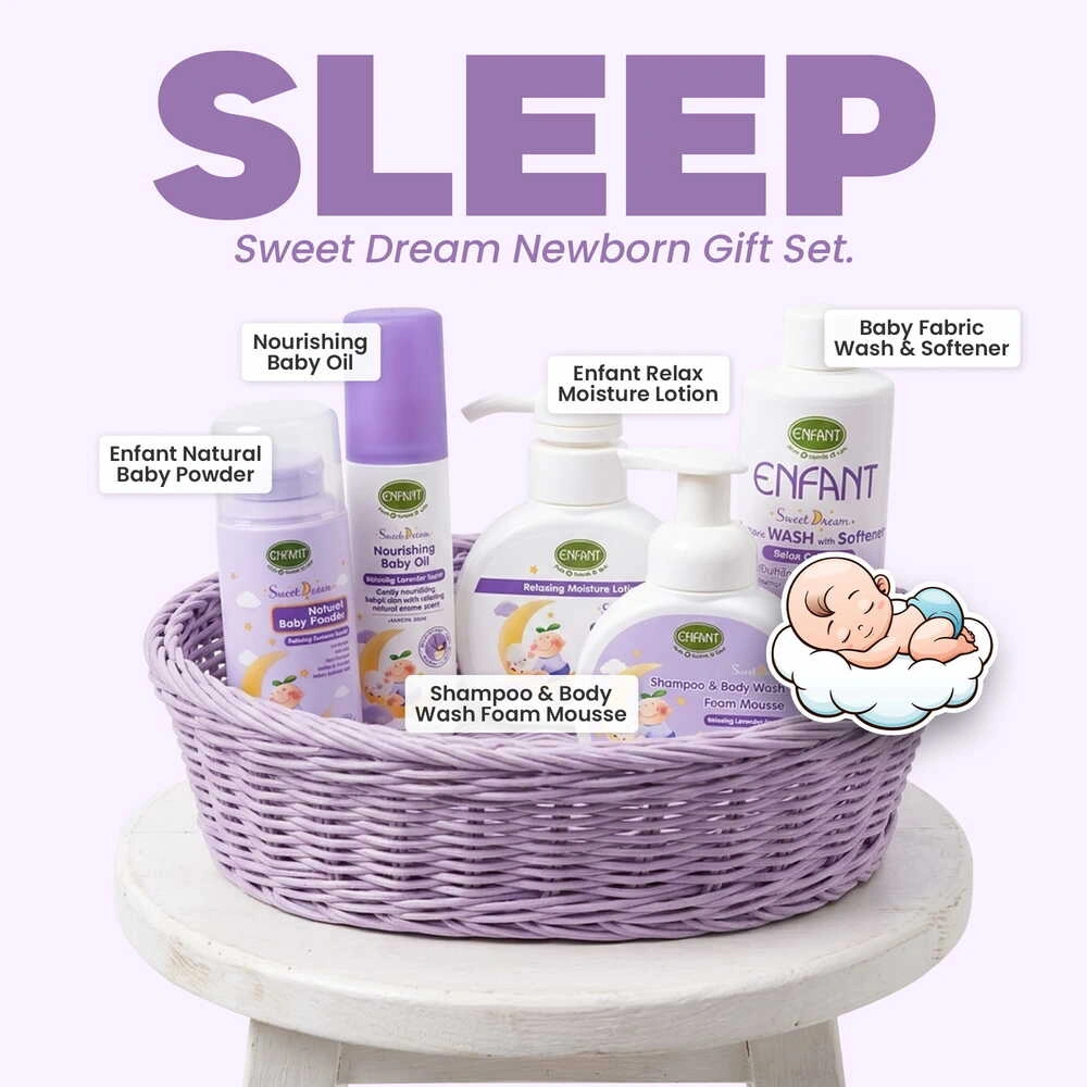 ENFANT Newborn Baby Gift Set - Relaxing "Sweet Dream" Night Routine | Organic & Dermatologically Tested