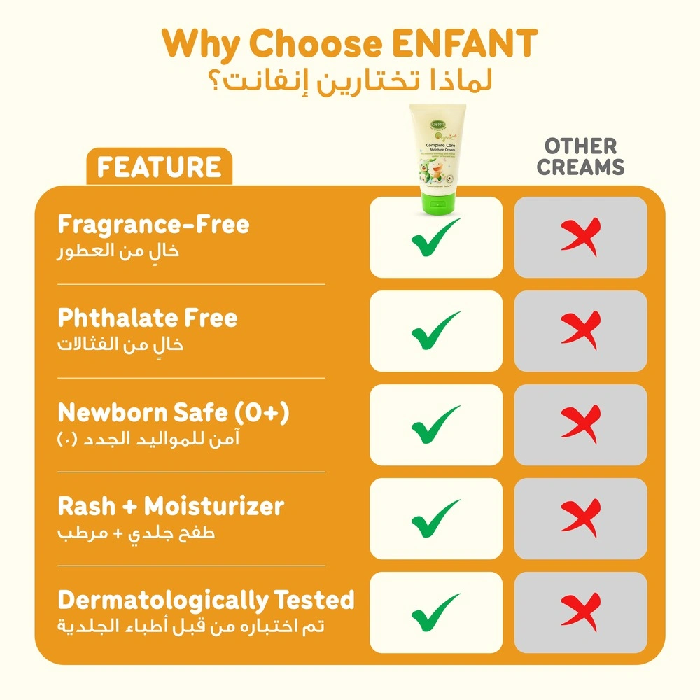 ENFANT Organic Plus Complete Care Cream - Soothing Relief for Diaper Rash & Dry Skin (UAE & Oman)